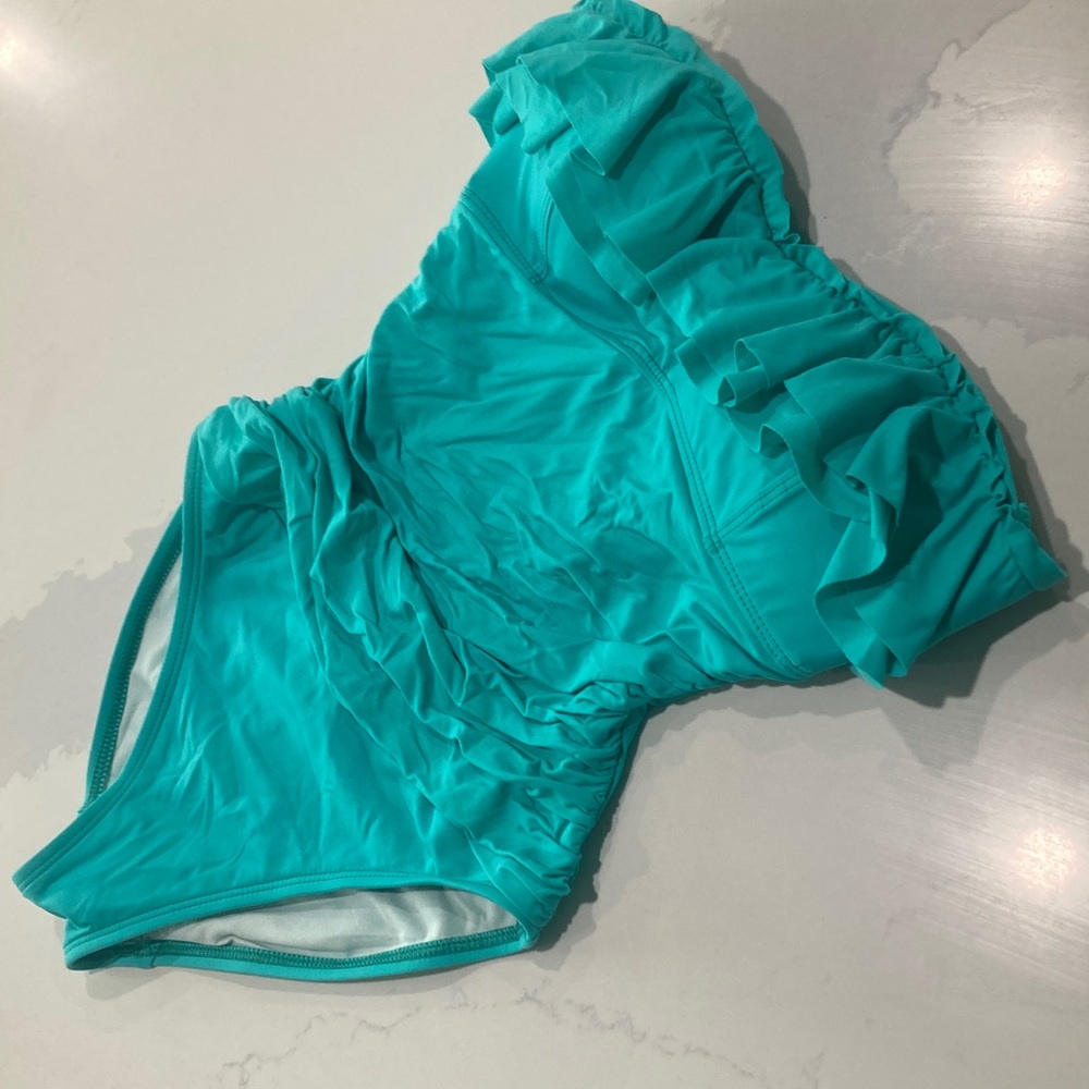 La Blanca Ruffled Aqua Swimsuit